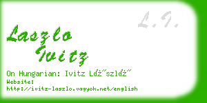 laszlo ivitz business card